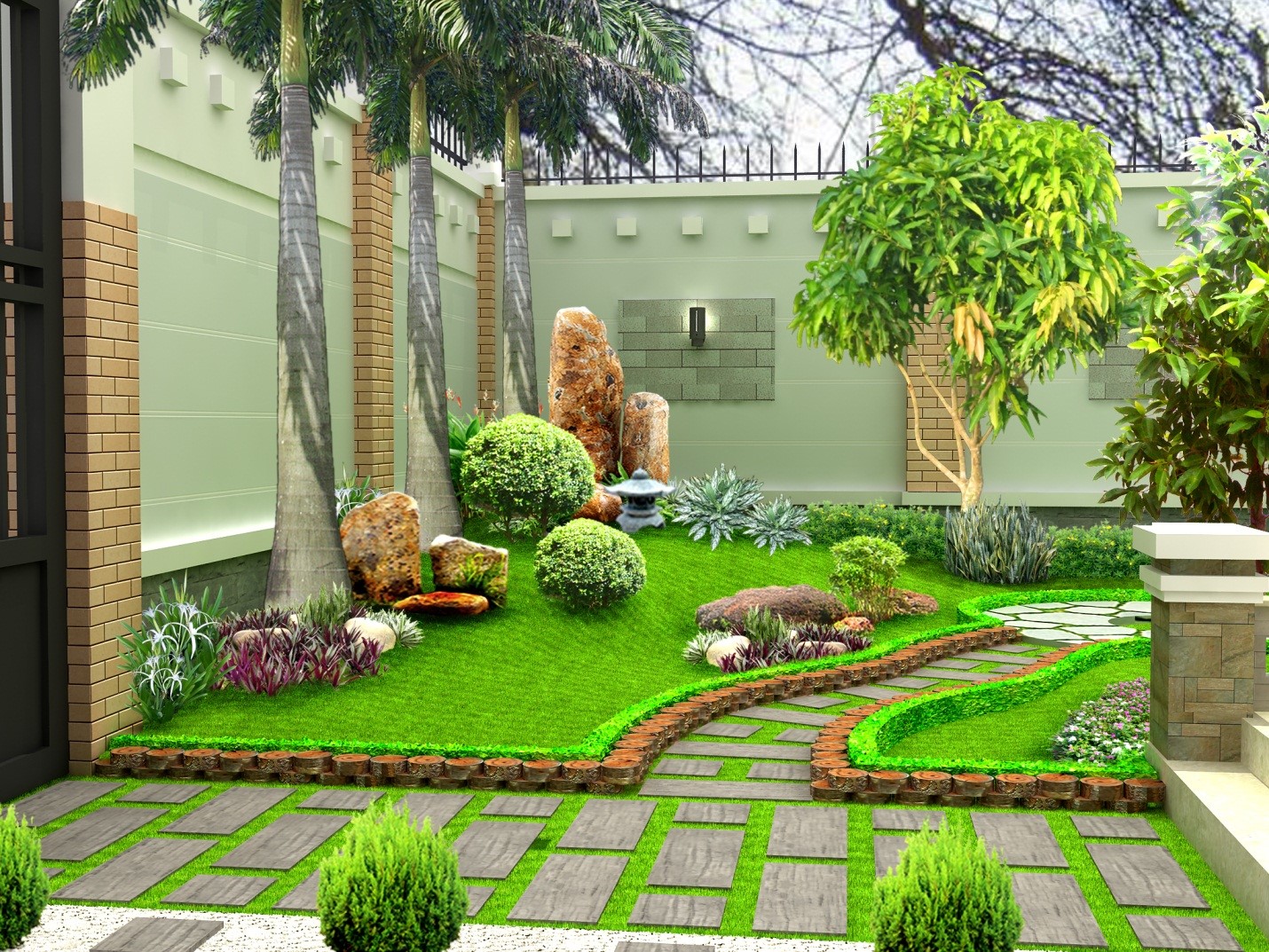 Thiết kế thảm cỏ cho sân vườn